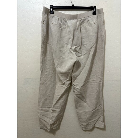 JM Collection Womans Linen Trousers Size XL Beachy Lagenlook Quiet Luxury Vacay - Picture 10 of 13